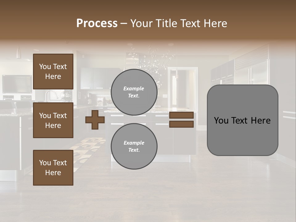 A Large Kitchen With A Center Island And Stainless Steel Appliances PowerPoint Template