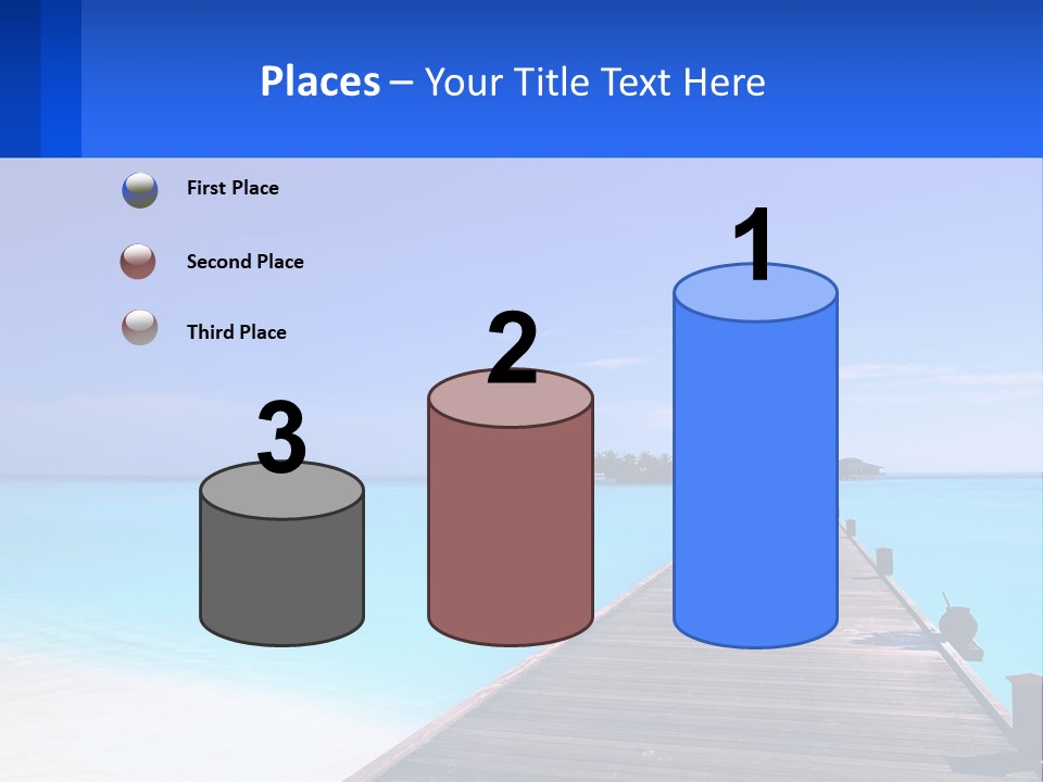 A Pier Leading Into The Ocean With A Boat In The Distance PowerPoint Template