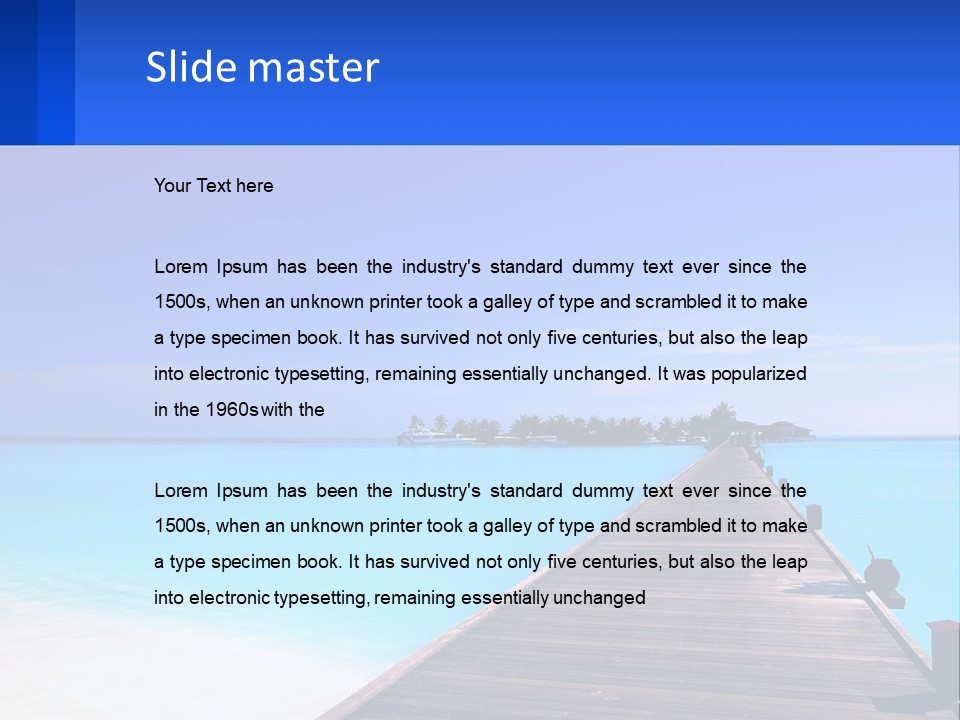 A Pier Leading Into The Ocean With A Boat In The Distance PowerPoint Template