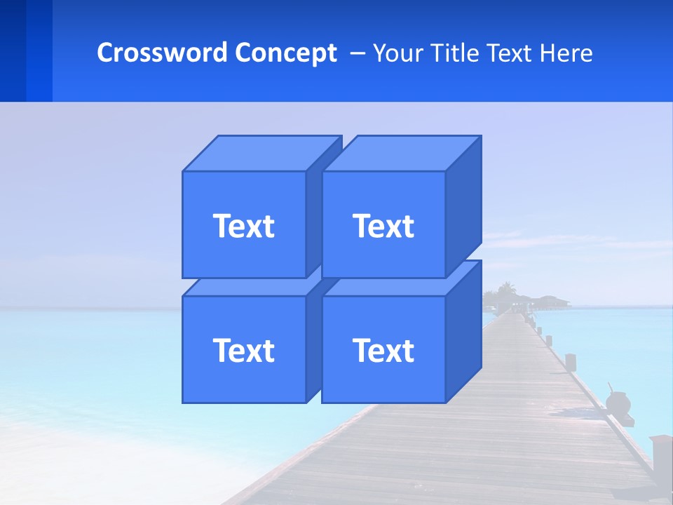 A Pier Leading Into The Ocean With A Boat In The Distance PowerPoint Template