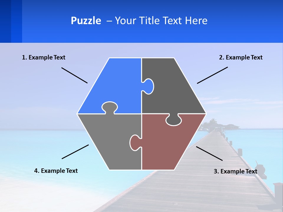 A Pier Leading Into The Ocean With A Boat In The Distance PowerPoint Template