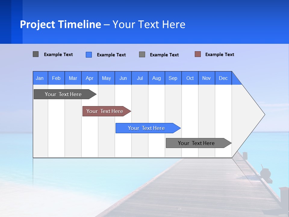 A Pier Leading Into The Ocean With A Boat In The Distance PowerPoint Template