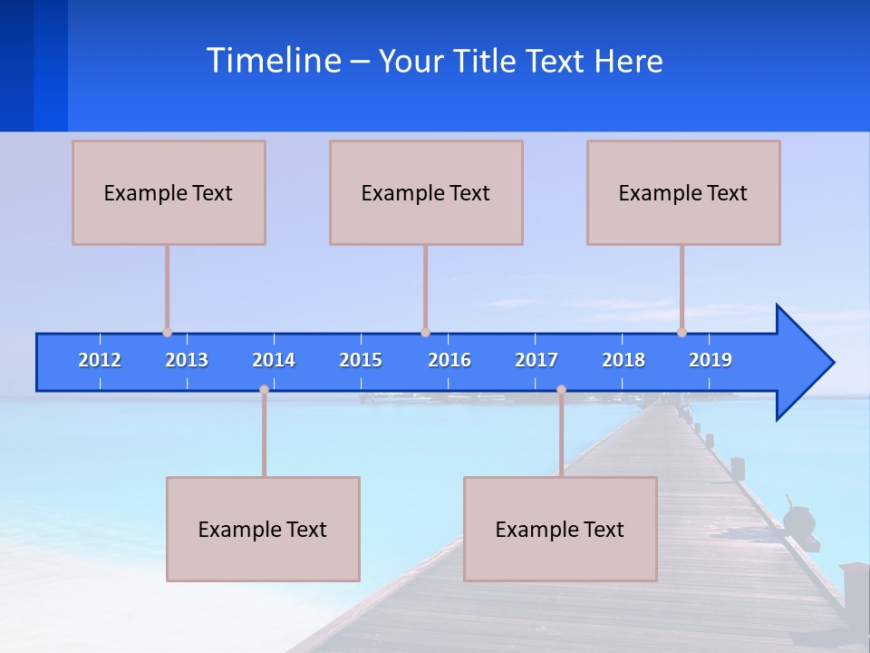 A Pier Leading Into The Ocean With A Boat In The Distance PowerPoint Template