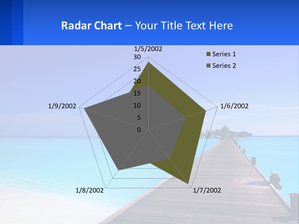 A Pier Leading Into The Ocean With A Boat In The Distance PowerPoint Template