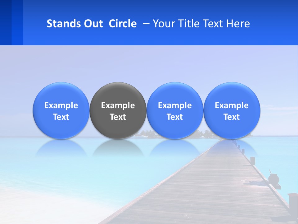 A Pier Leading Into The Ocean With A Boat In The Distance PowerPoint Template