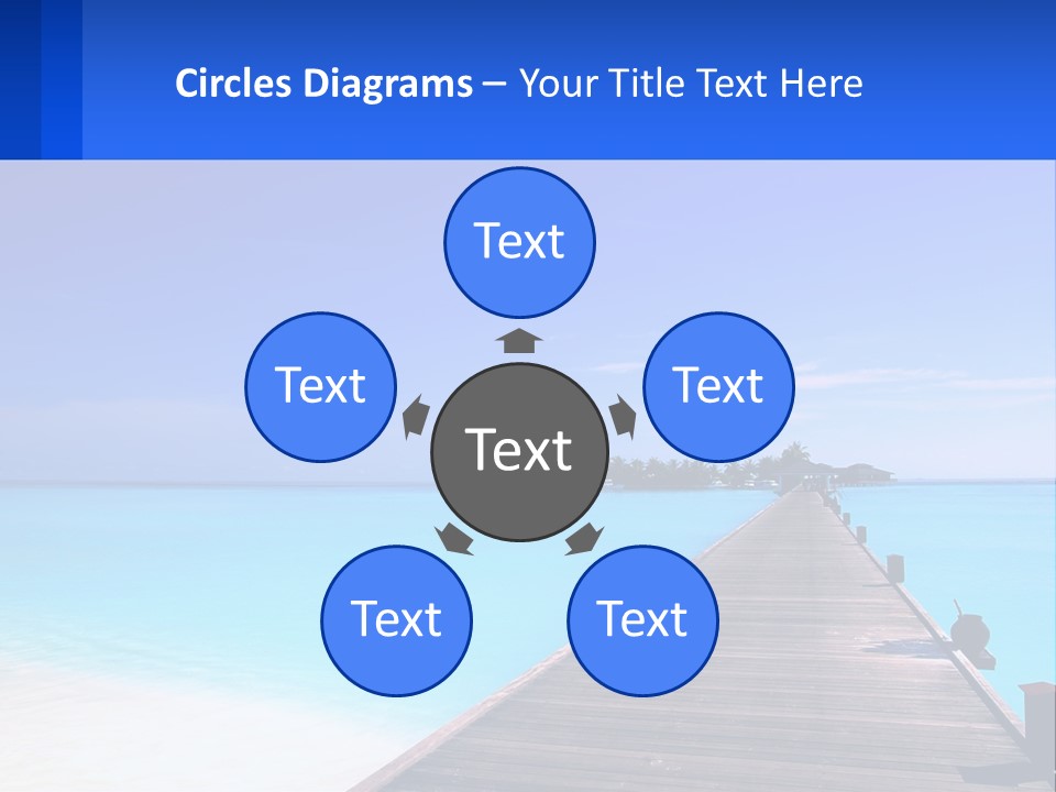 A Pier Leading Into The Ocean With A Boat In The Distance PowerPoint Template