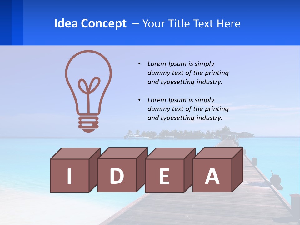 A Pier Leading Into The Ocean With A Boat In The Distance PowerPoint Template