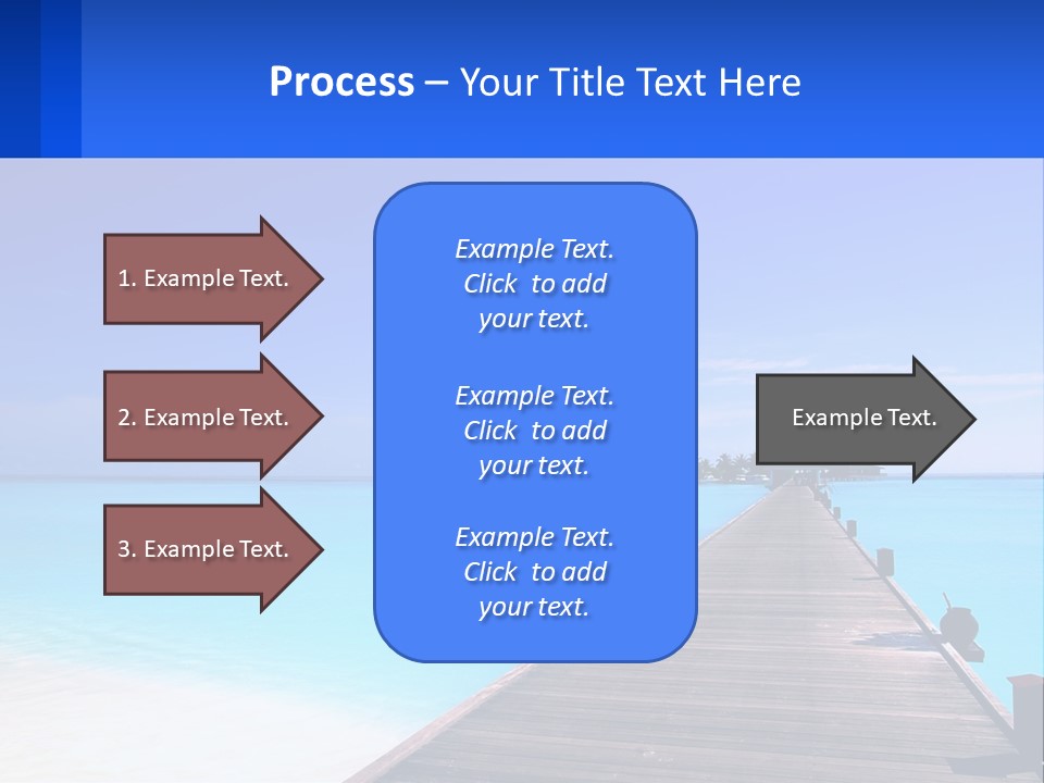 A Pier Leading Into The Ocean With A Boat In The Distance PowerPoint Template