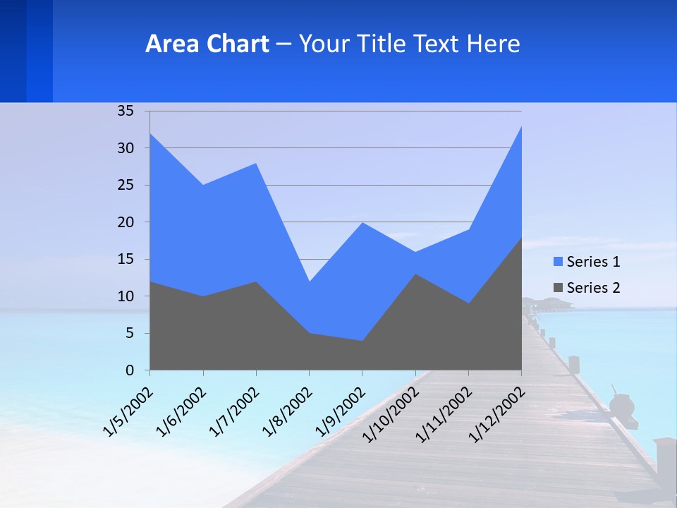 A Pier Leading Into The Ocean With A Boat In The Distance PowerPoint Template