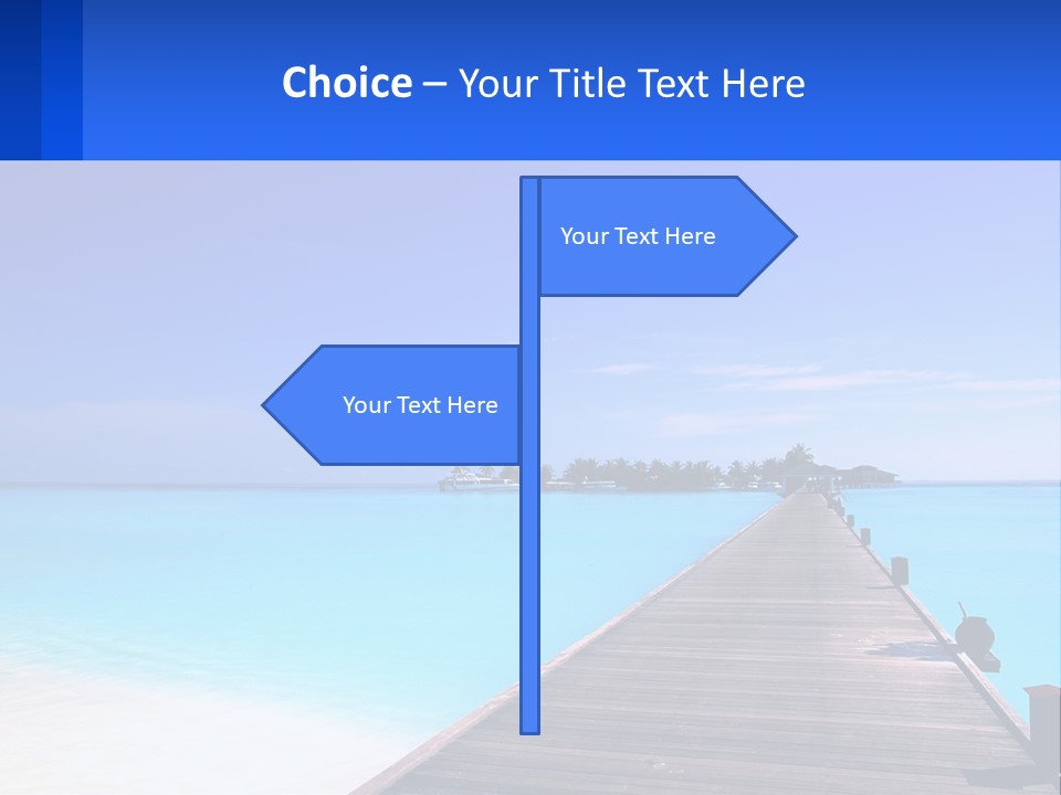 A Pier Leading Into The Ocean With A Boat In The Distance PowerPoint Template