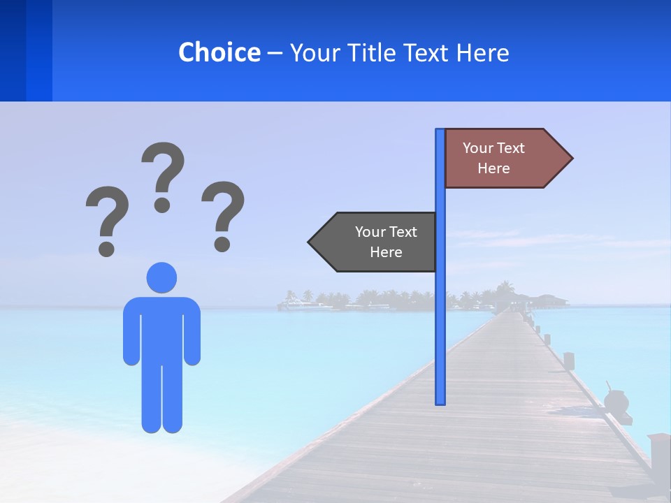 A Pier Leading Into The Ocean With A Boat In The Distance PowerPoint Template