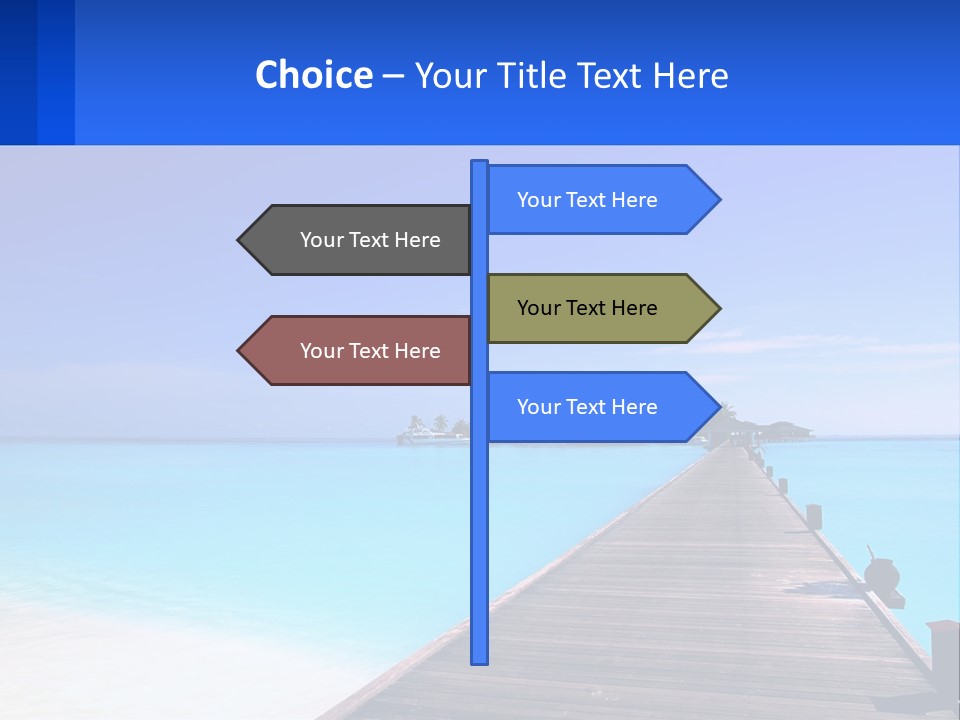 A Pier Leading Into The Ocean With A Boat In The Distance PowerPoint Template