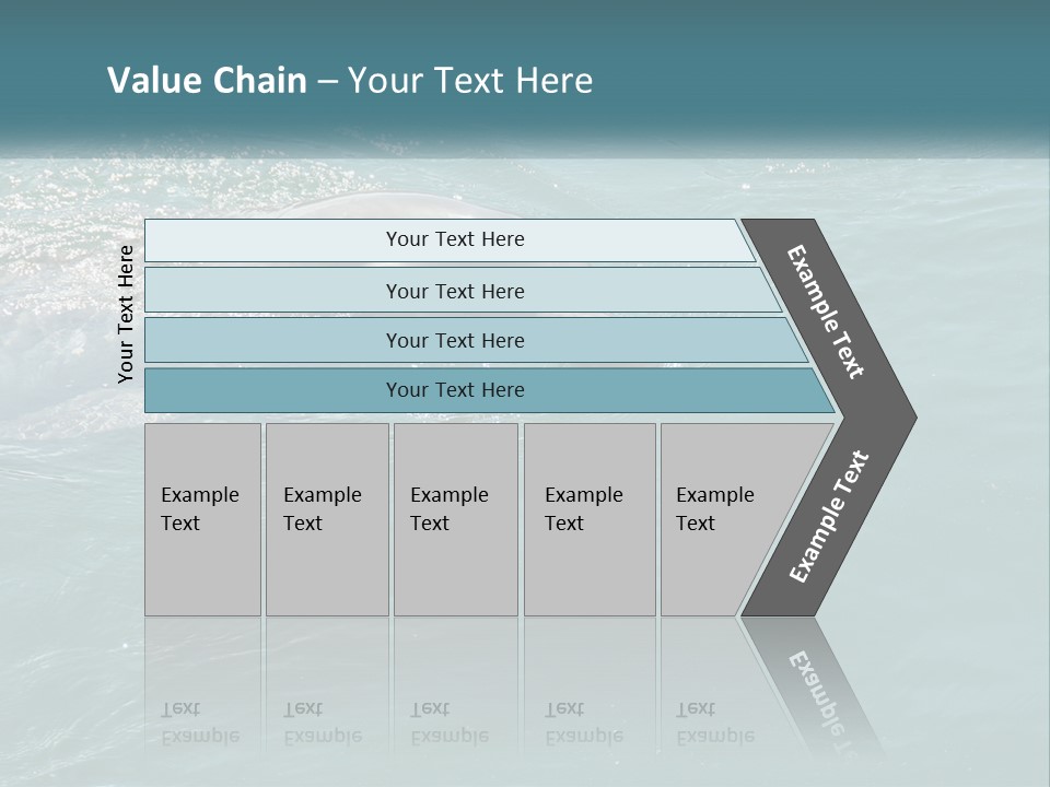 A Dolphin Swimming In The Water With A Ball In Its Mouth PowerPoint Template