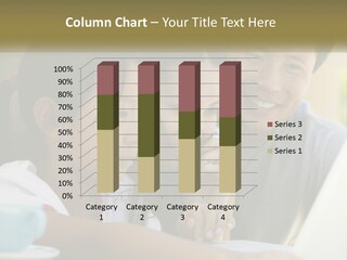 A Man And Two Girls Looking At A Computer Screen PowerPoint Template