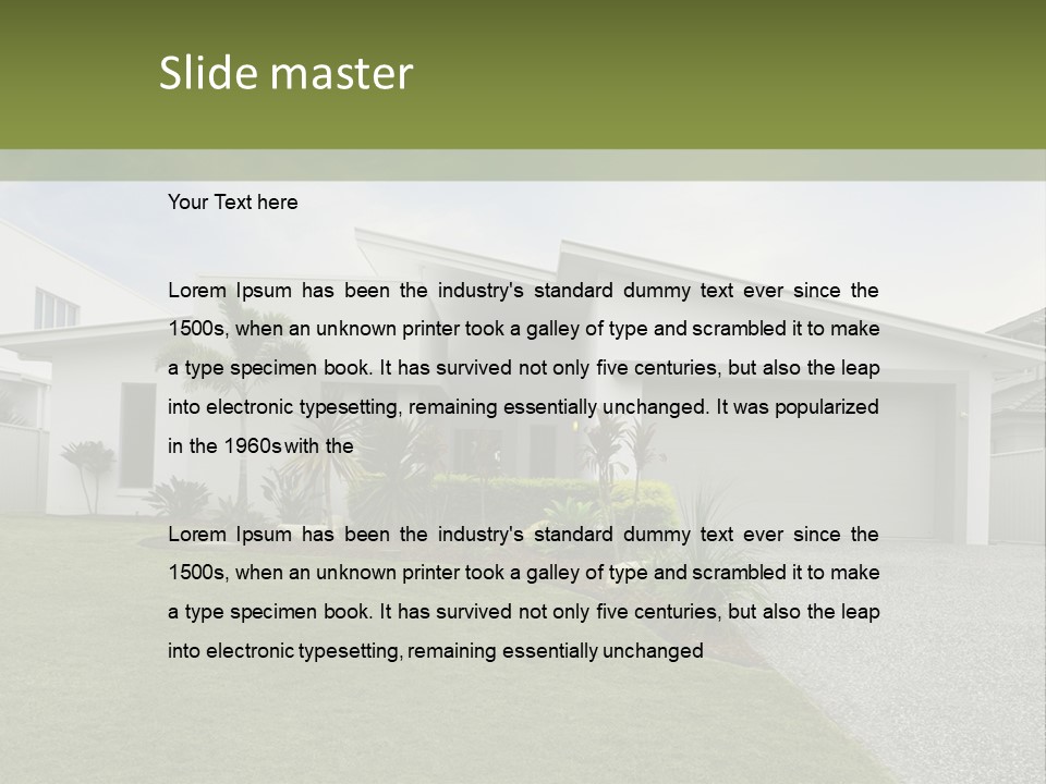 A House With A Green Lawn In Front Of It PowerPoint Template