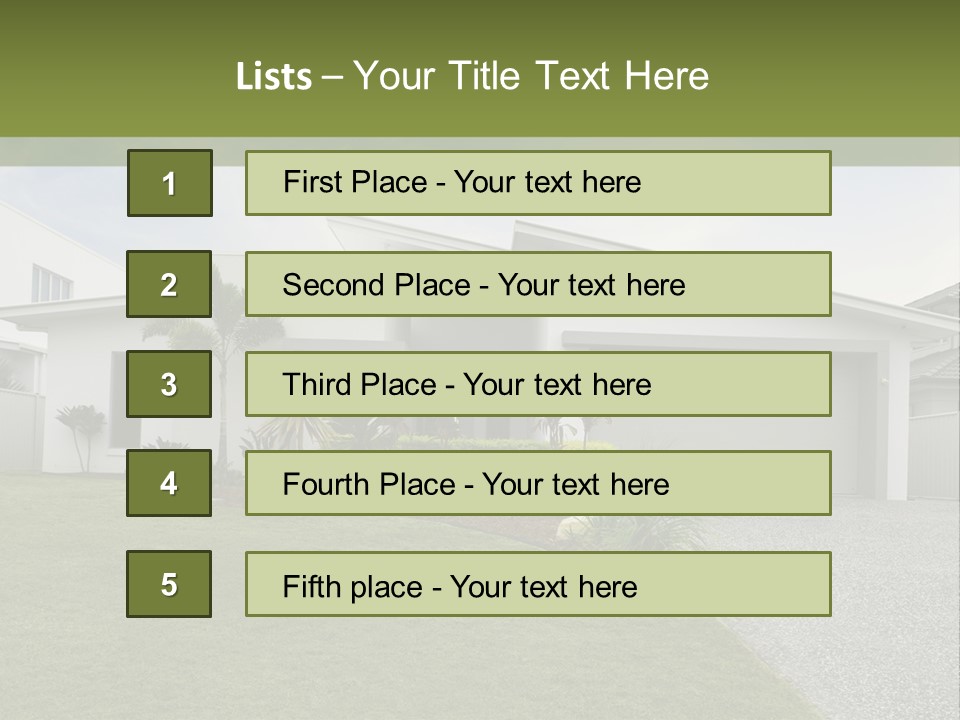 A House With A Green Lawn In Front Of It PowerPoint Template