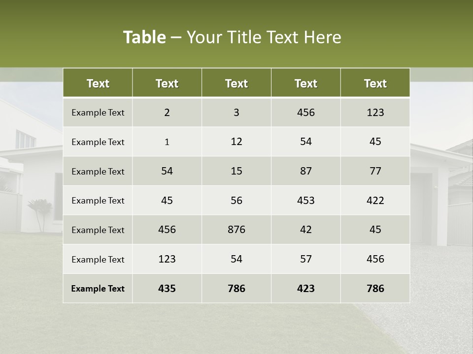 A House With A Green Lawn In Front Of It PowerPoint Template