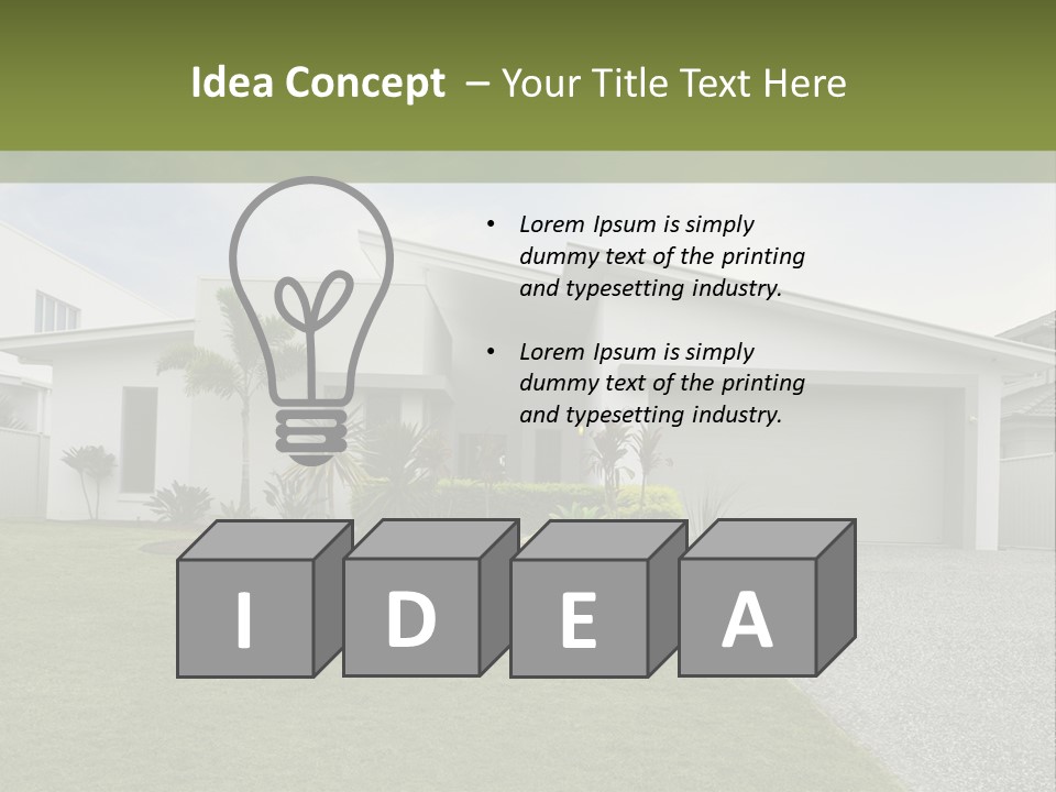 A House With A Green Lawn In Front Of It PowerPoint Template