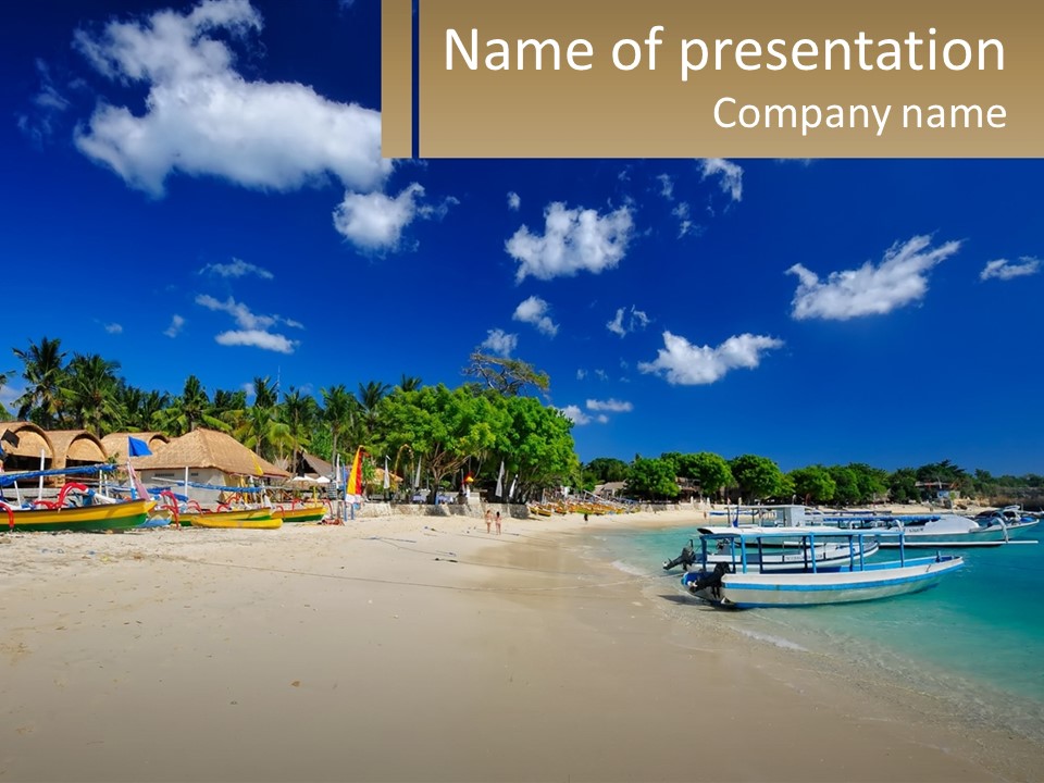 A Group Of Boats Sitting On Top Of A Sandy Beach PowerPoint Template