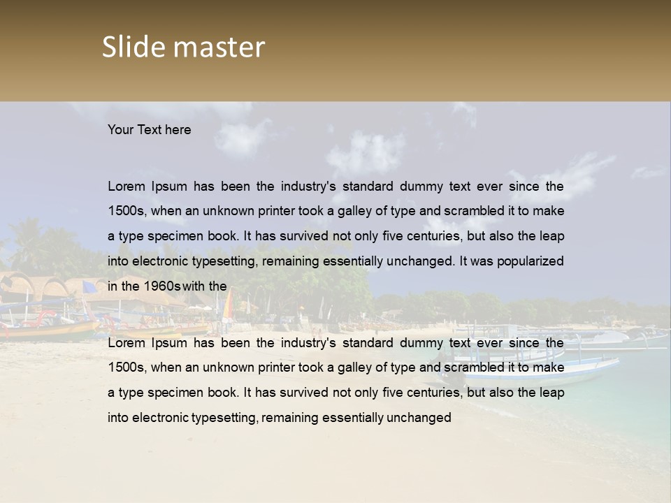 A Group Of Boats Sitting On Top Of A Sandy Beach PowerPoint Template