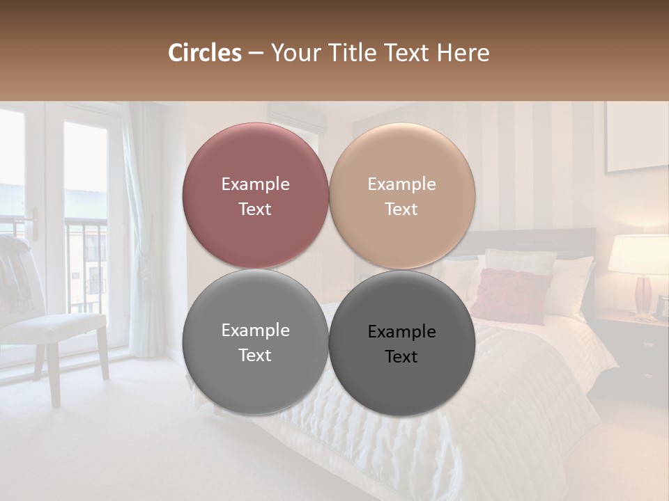 A Bed Room With A Neatly Made Bed And A Chair PowerPoint Template