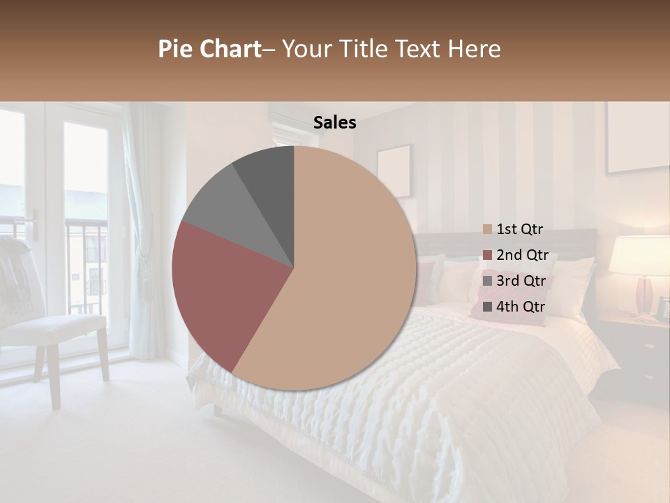 A Bed Room With A Neatly Made Bed And A Chair PowerPoint Template
