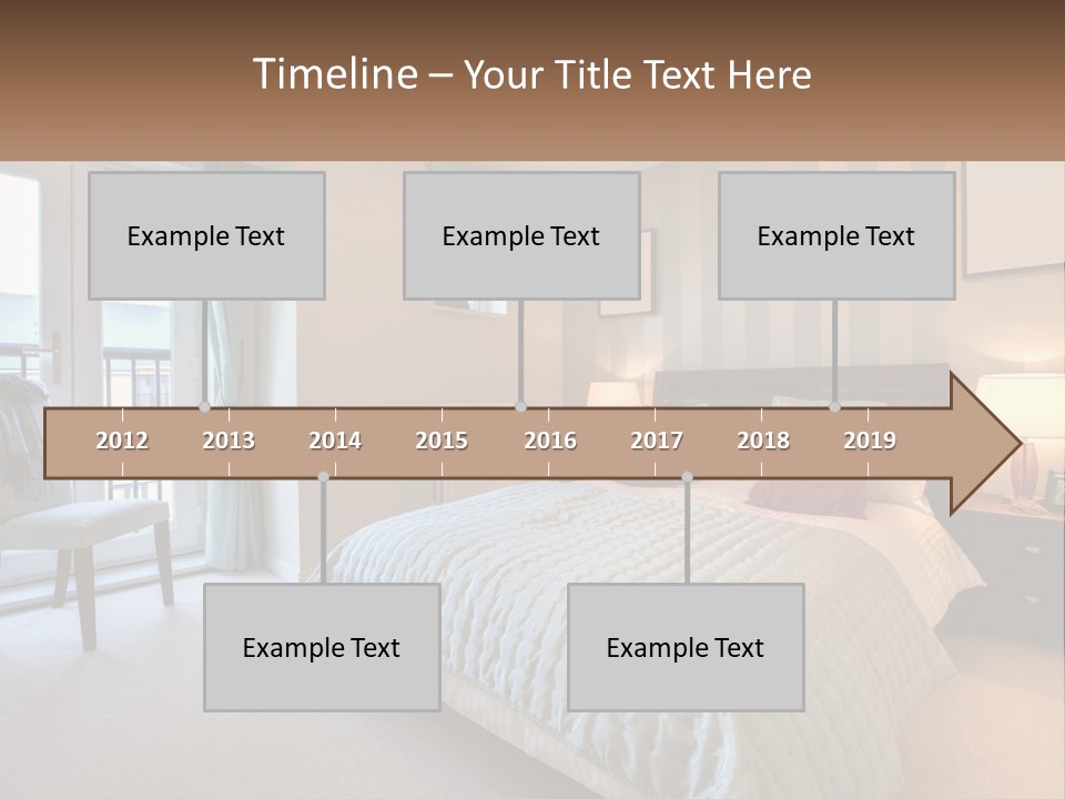 A Bed Room With A Neatly Made Bed And A Chair PowerPoint Template