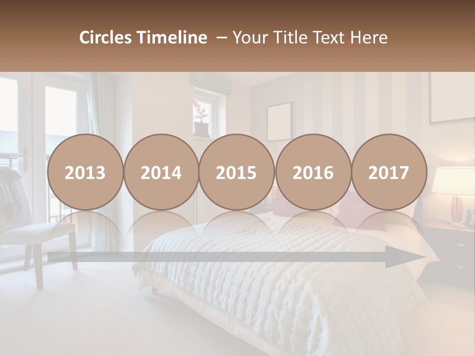 A Bed Room With A Neatly Made Bed And A Chair PowerPoint Template