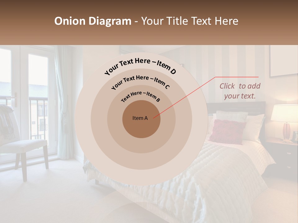 A Bed Room With A Neatly Made Bed And A Chair PowerPoint Template