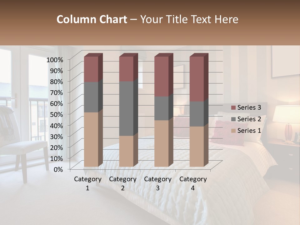 A Bed Room With A Neatly Made Bed And A Chair PowerPoint Template