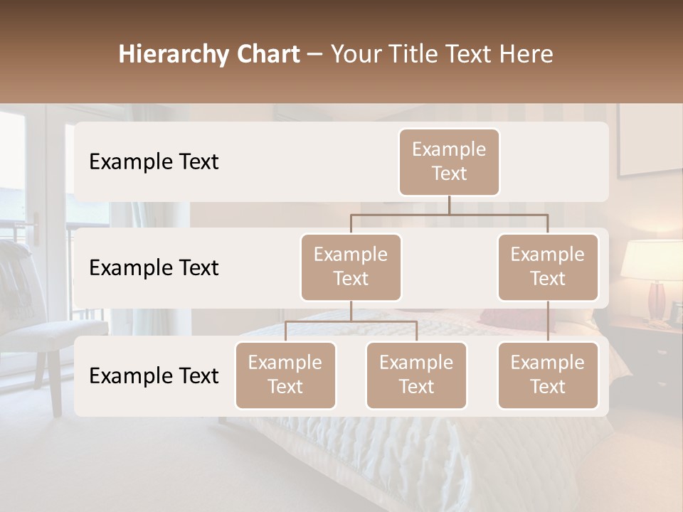 A Bed Room With A Neatly Made Bed And A Chair PowerPoint Template