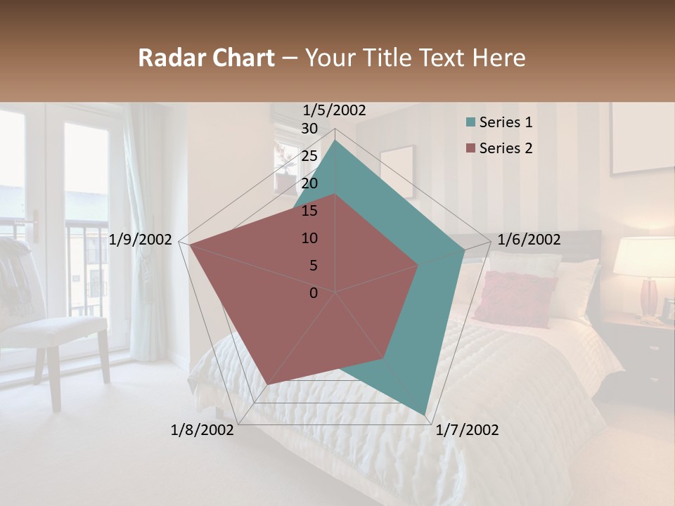 A Bed Room With A Neatly Made Bed And A Chair PowerPoint Template