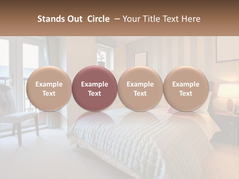 A Bed Room With A Neatly Made Bed And A Chair PowerPoint Template