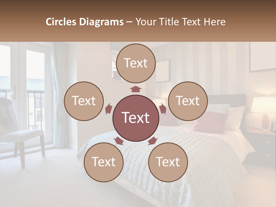 A Bed Room With A Neatly Made Bed And A Chair PowerPoint Template