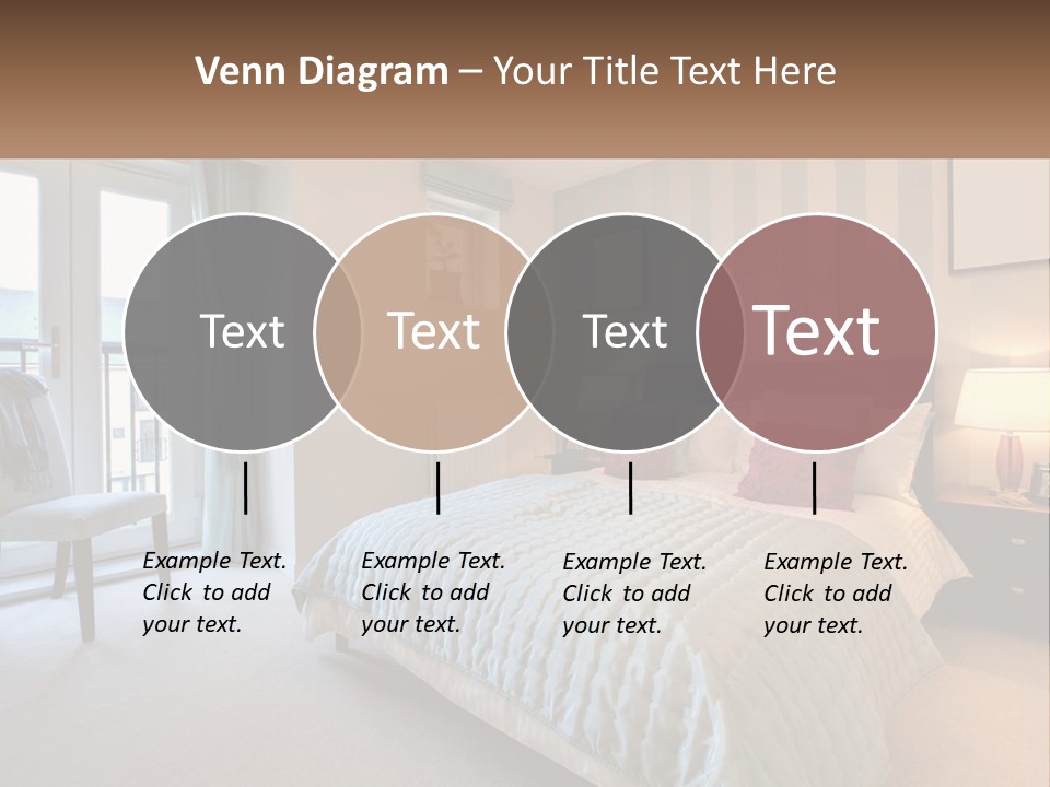 A Bed Room With A Neatly Made Bed And A Chair PowerPoint Template
