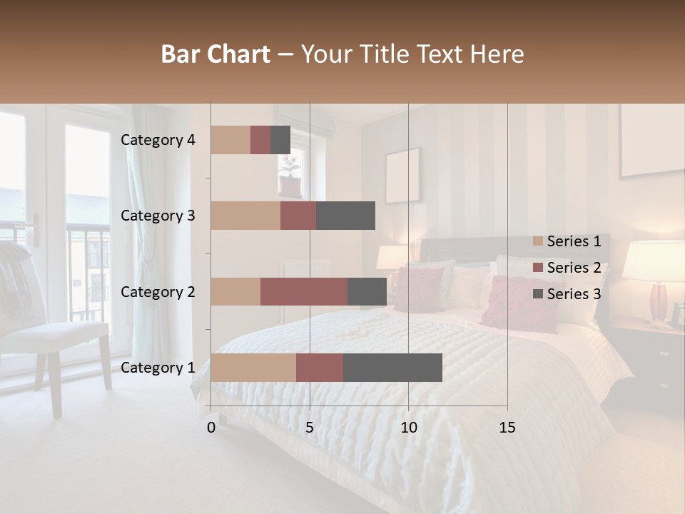 A Bed Room With A Neatly Made Bed And A Chair PowerPoint Template