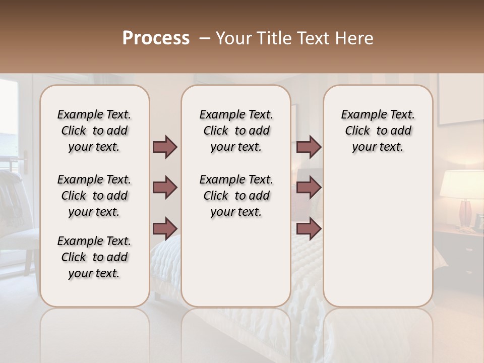 A Bed Room With A Neatly Made Bed And A Chair PowerPoint Template