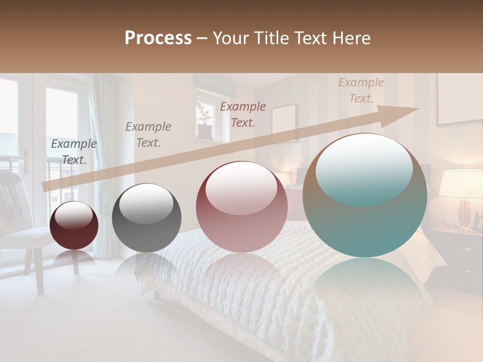 A Bed Room With A Neatly Made Bed And A Chair PowerPoint Template