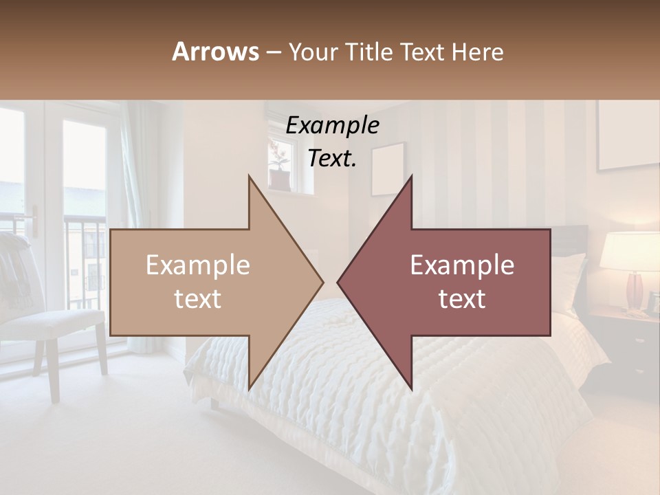 A Bed Room With A Neatly Made Bed And A Chair PowerPoint Template