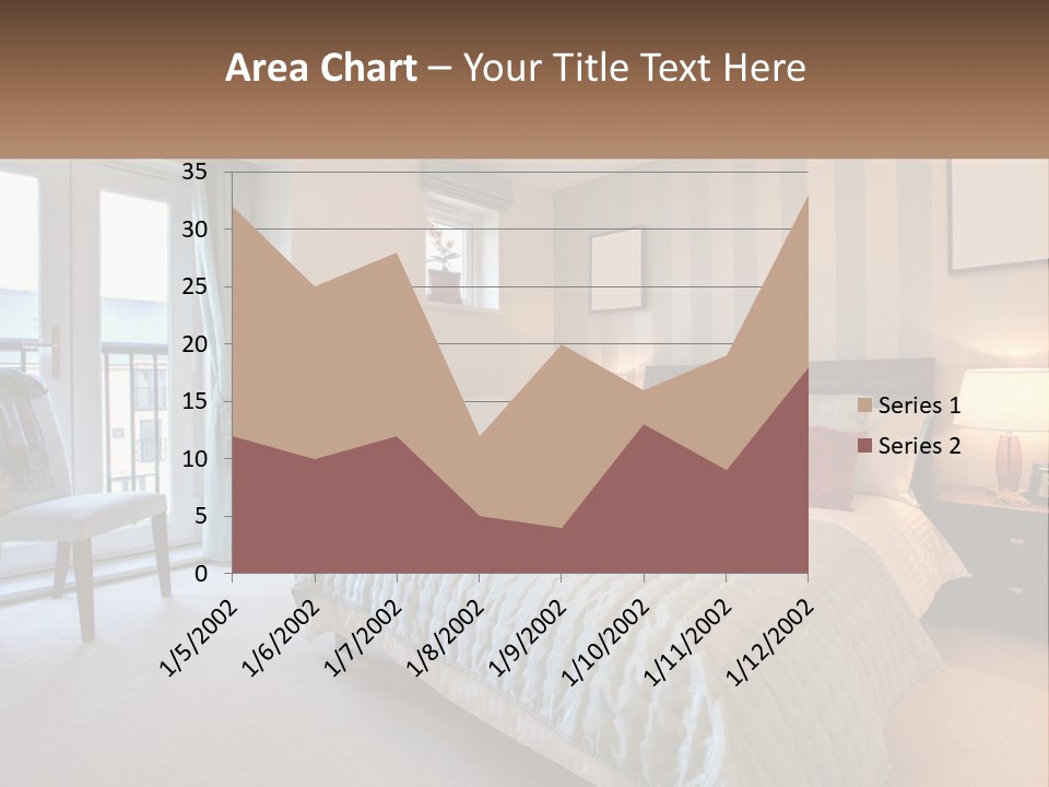 A Bed Room With A Neatly Made Bed And A Chair PowerPoint Template