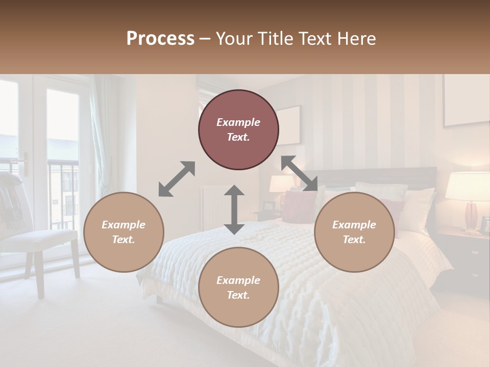 A Bed Room With A Neatly Made Bed And A Chair PowerPoint Template