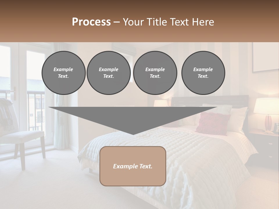 A Bed Room With A Neatly Made Bed And A Chair PowerPoint Template