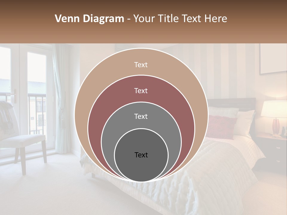 A Bed Room With A Neatly Made Bed And A Chair PowerPoint Template