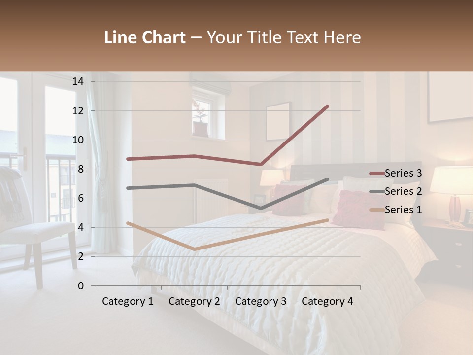A Bed Room With A Neatly Made Bed And A Chair PowerPoint Template