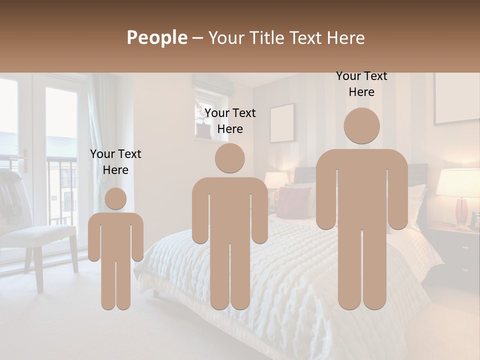 A Bed Room With A Neatly Made Bed And A Chair PowerPoint Template