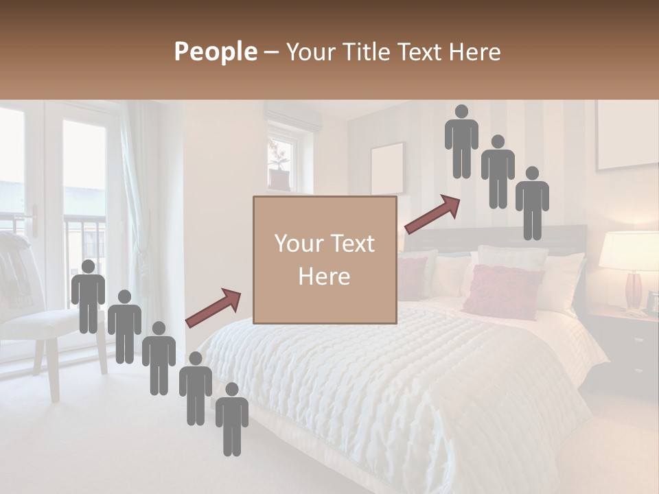 A Bed Room With A Neatly Made Bed And A Chair PowerPoint Template