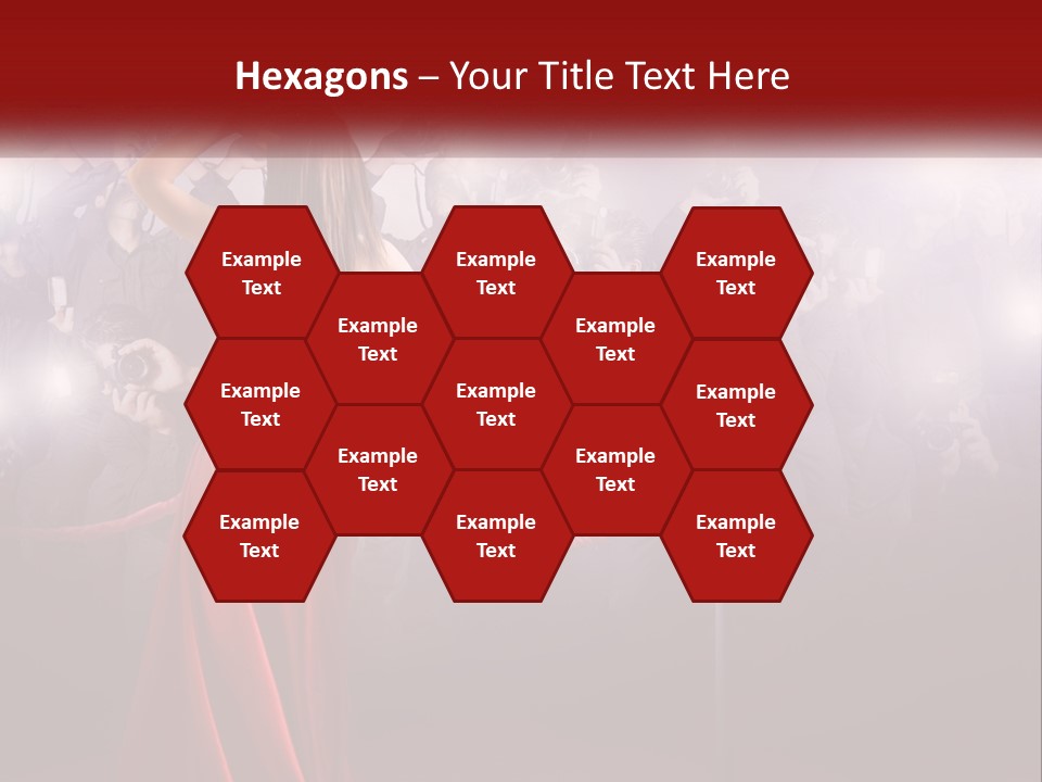 A Woman In A Red Dress Standing In Front Of A Crowd PowerPoint Template