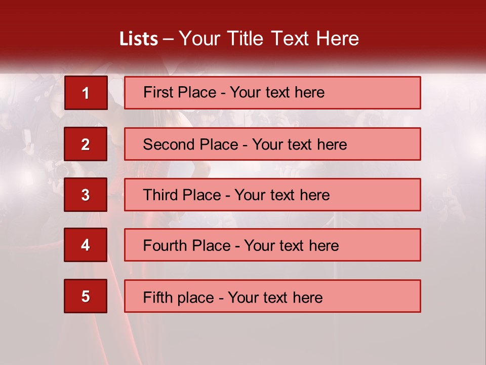 A Woman In A Red Dress Standing In Front Of A Crowd PowerPoint Template