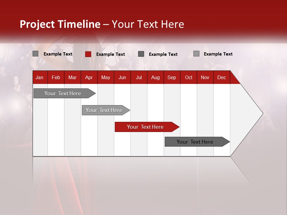 A Woman In A Red Dress Standing In Front Of A Crowd PowerPoint Template