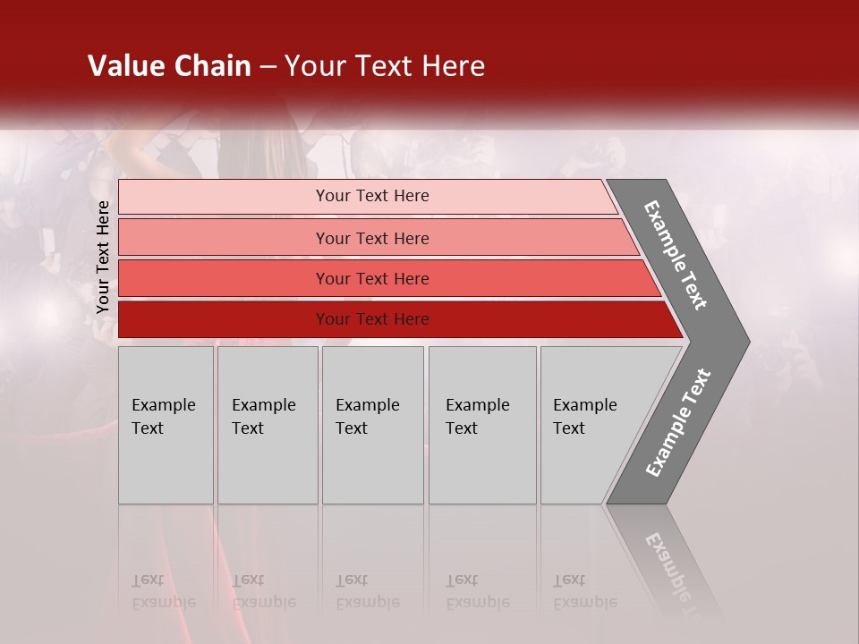 A Woman In A Red Dress Standing In Front Of A Crowd PowerPoint Template